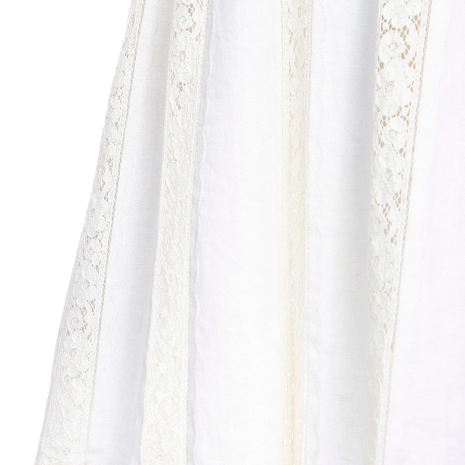 1970s Vintage Carlye Ivory & Cream Linen Lace Sleeveless Dress