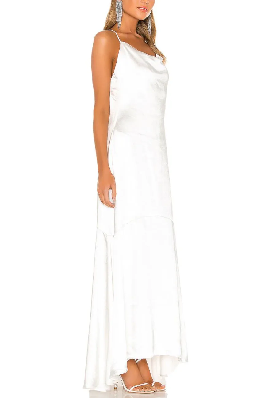 Aisle Satin Cross Back Wedding Dress