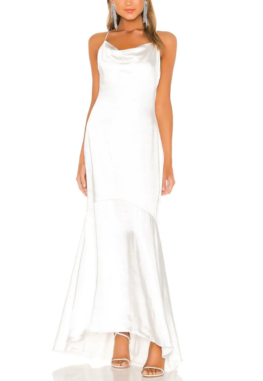 Aisle Satin Cross Back Wedding Dress