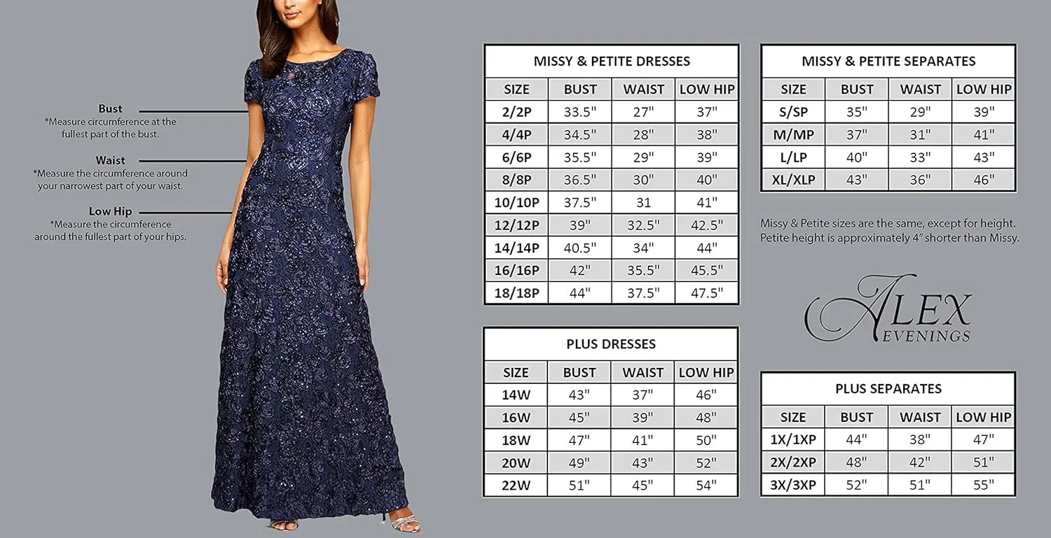 Alex Evenings Women's Short Knee Length Floral Embroidered Cocktail Sheath, Wedding Guest Dress, (Petite and Regular Sizes)