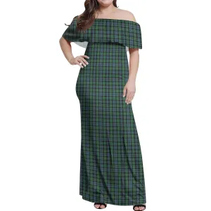 Arbuthnot Tartan Off Shoulder Long Dress