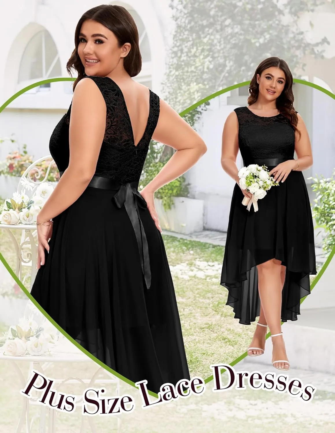 BeryLove Cocktail Prom Dresses 2025 Formal Wedding Guest Dresses Sleeveless Lace High Low Homecoming Dress