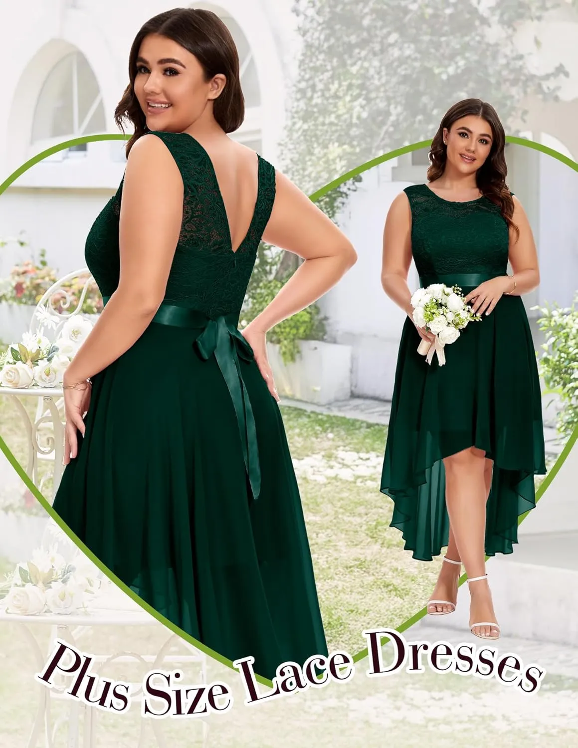 BeryLove Cocktail Prom Dresses 2025 Formal Wedding Guest Dresses Sleeveless Lace High Low Homecoming Dress