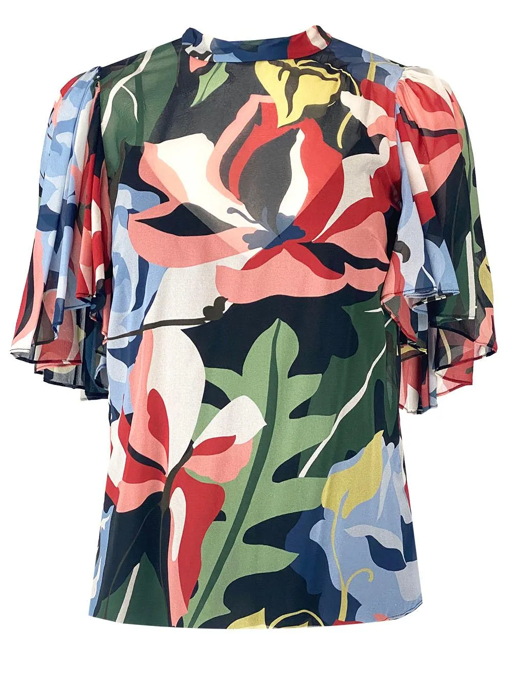 Botanical Garden Mock Neck Blouse