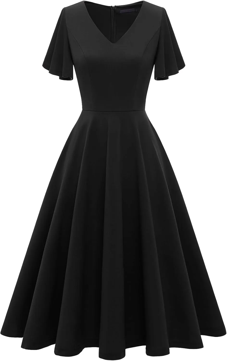 Bridesmay Wedding Guest Cocktail Dress 2025 Short Sleeve Modest A-Line Semi Formal Party Dress for Women