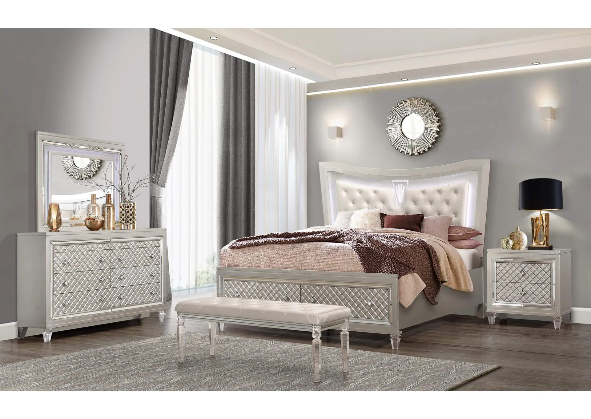 Champagne Paris King Bed