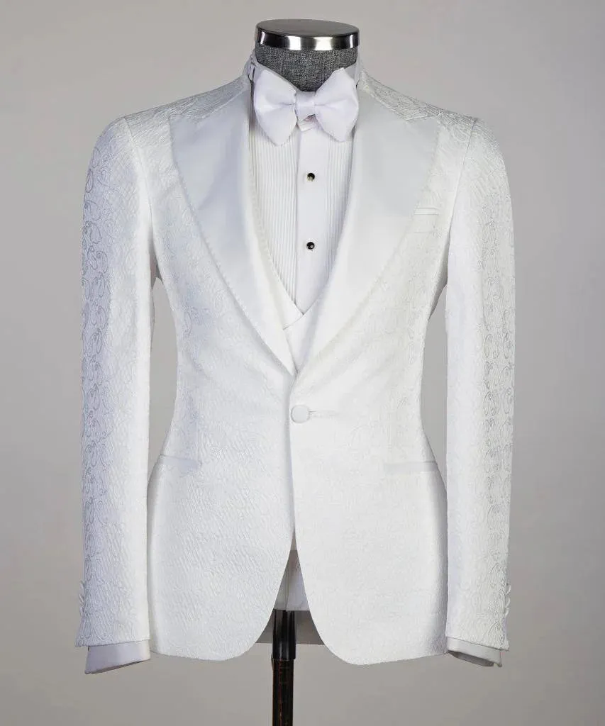 Floral Design White Tuxedo Wedding