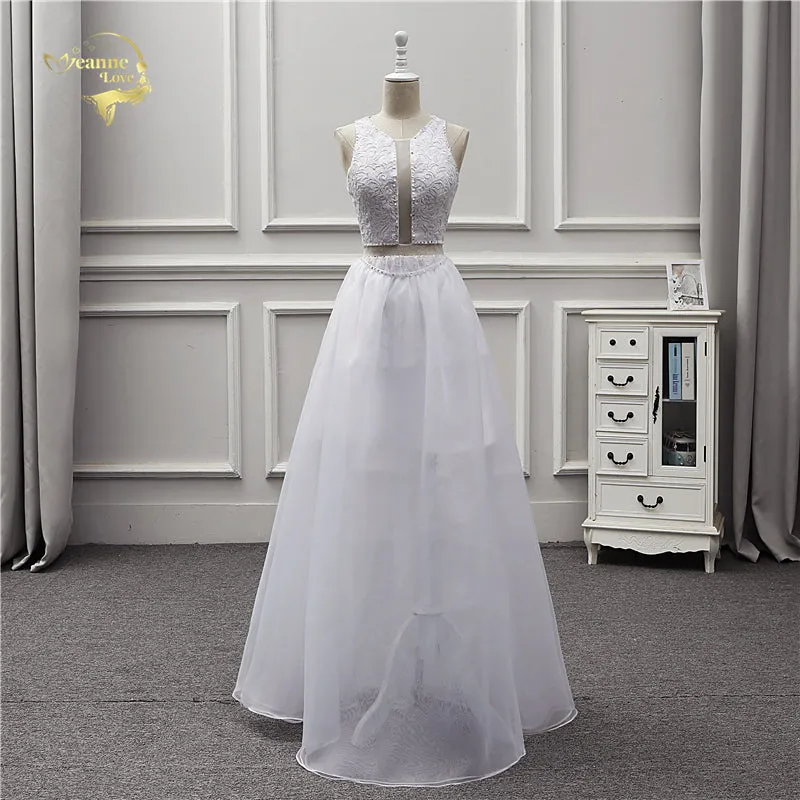 Jeanne Love 2018 Custom Made Wedding Dress Beach See Through Sexy Bridal Lace Sequins Robe De Mariage Vestido De Noiva JLOV75974