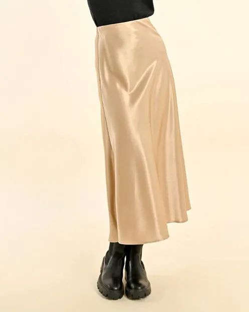LONG SATIN SKIRT