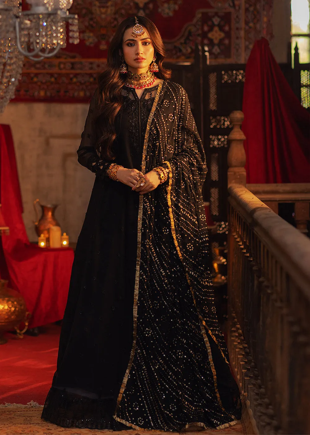 Luxe 3 Pcs Festive Embroidered Formals '24 by Azure | Noir Majesty
