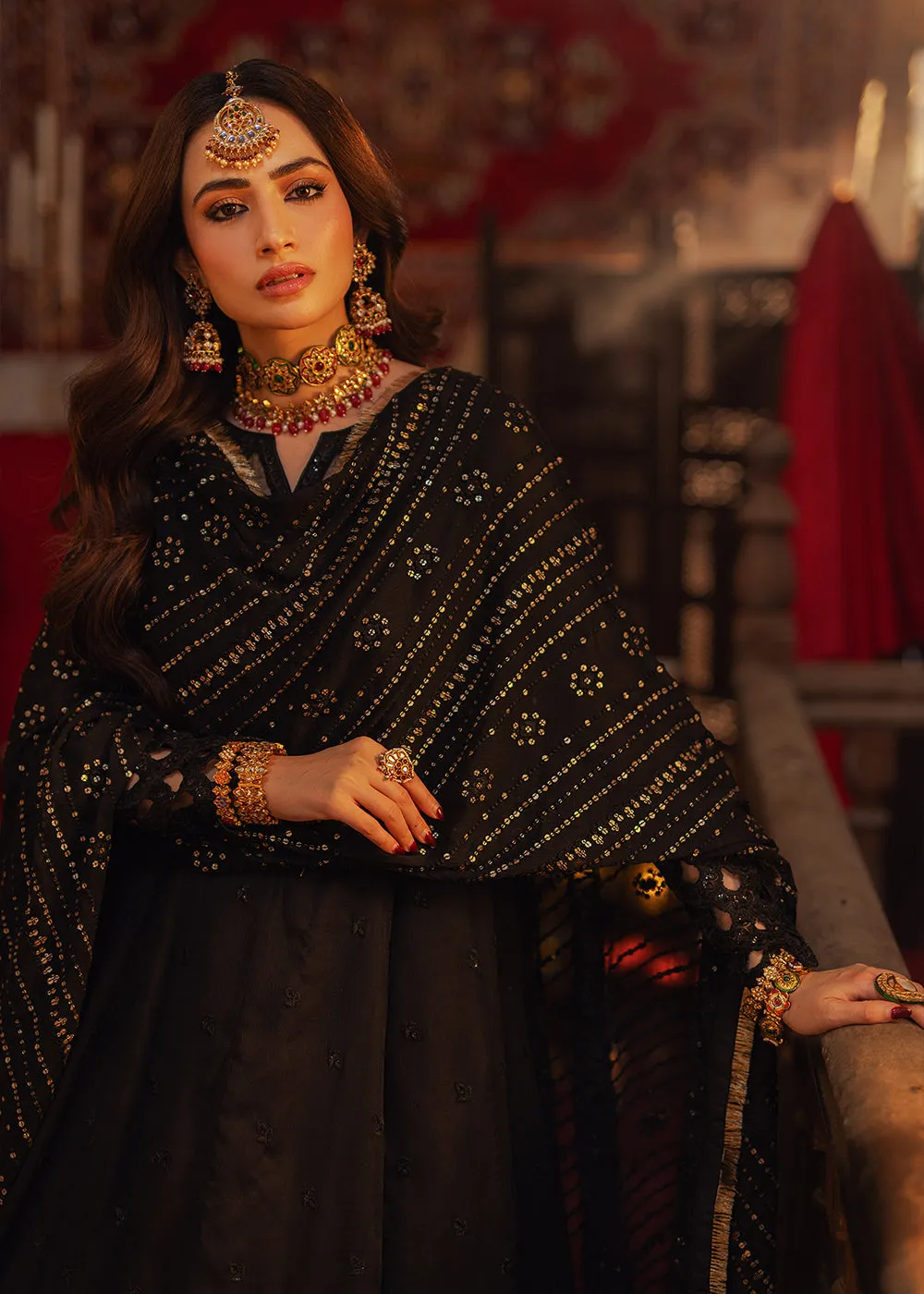 Luxe 3 Pcs Festive Embroidered Formals '24 by Azure | Noir Majesty