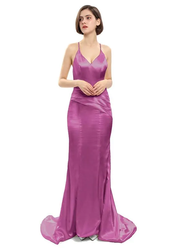 Mermaid Spaghetti Straps V-neck Sexy Bridesmaid Dresses
