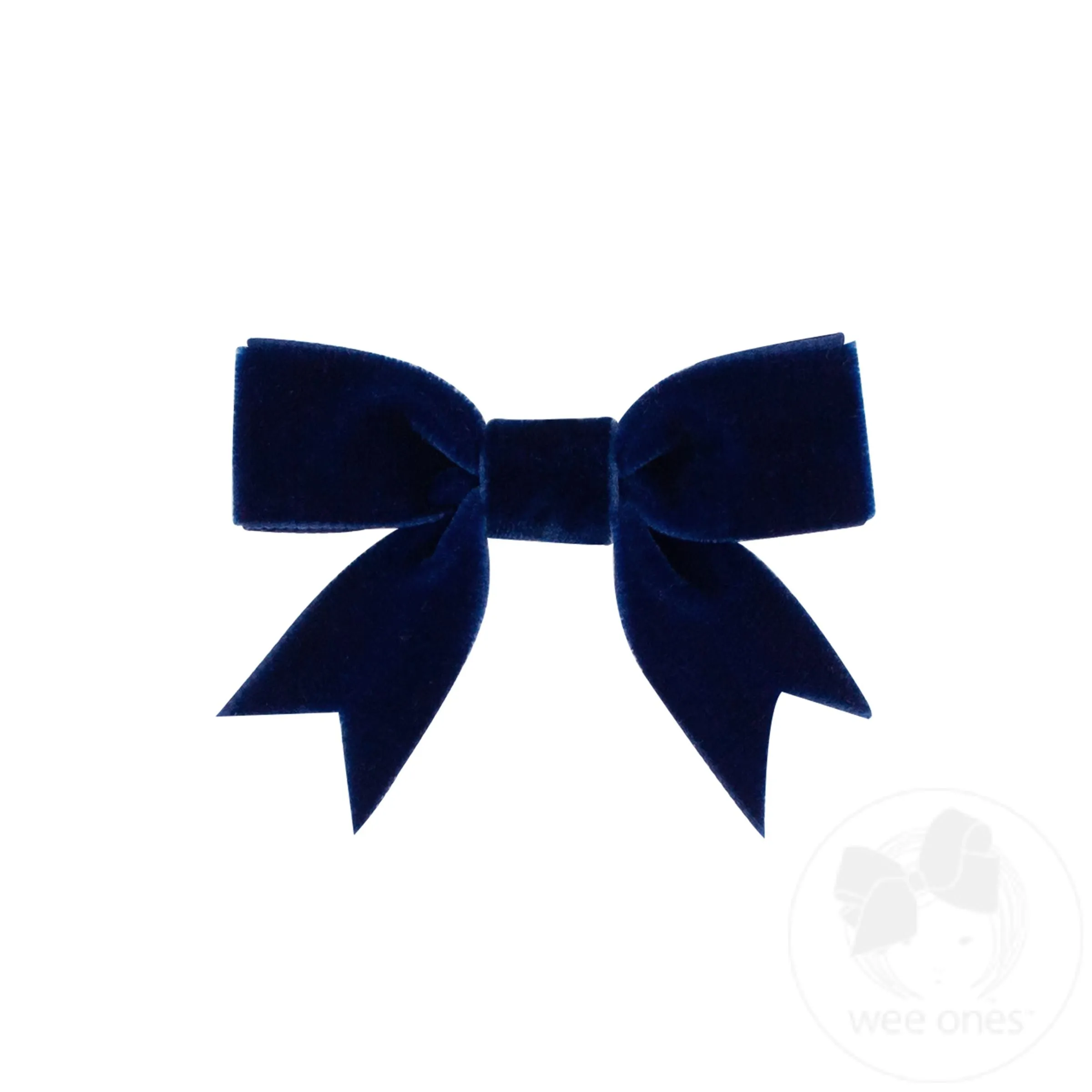 Mini Velvet Two-Loop Bow with Fancy Cut Tail