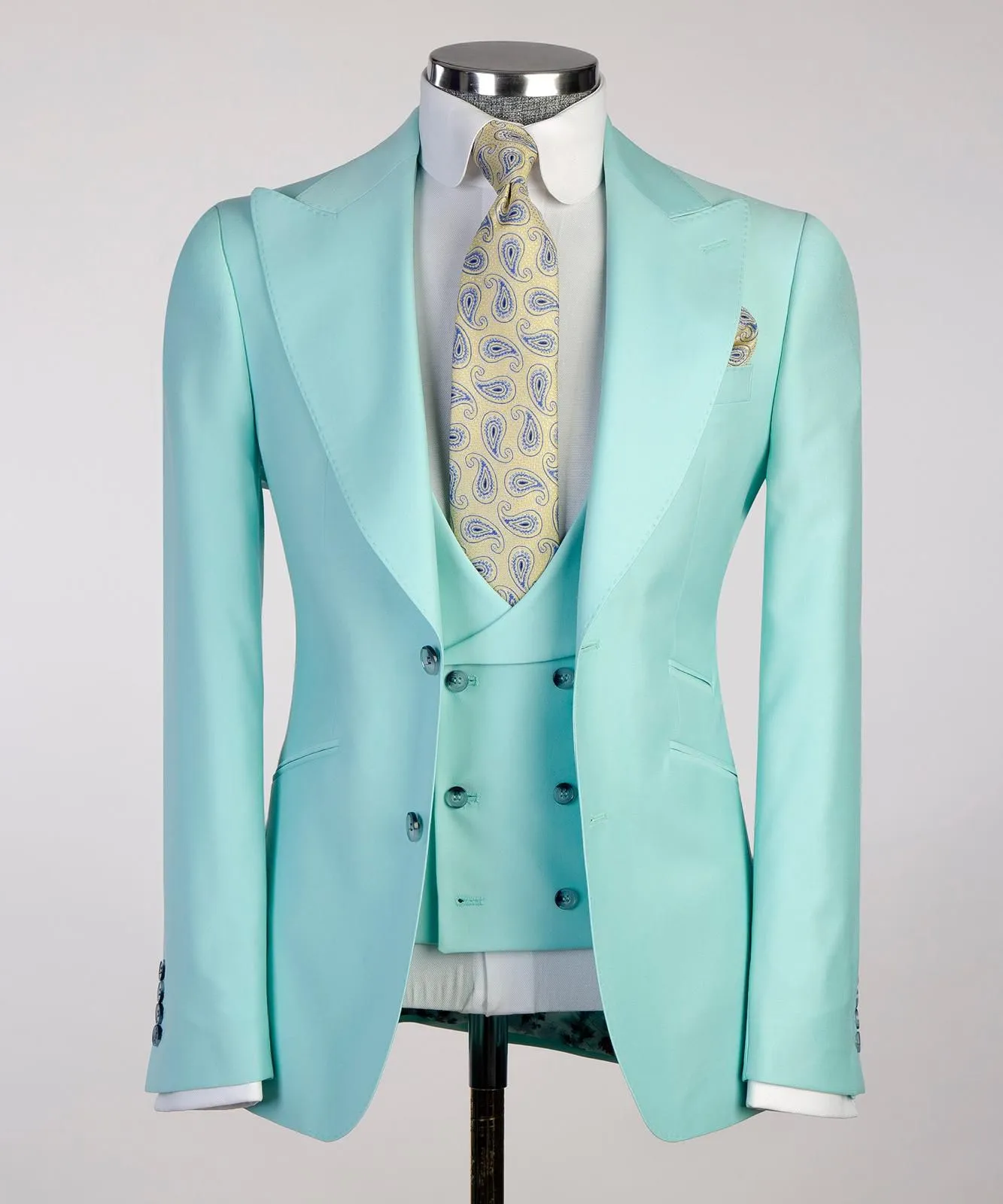 Paste Color 3 Piece Suit For Men