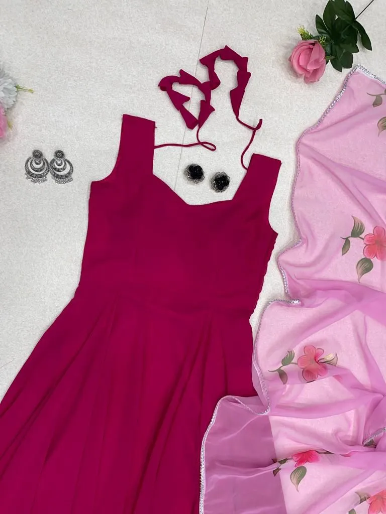 Pink Color Glorious Anarkali Gown