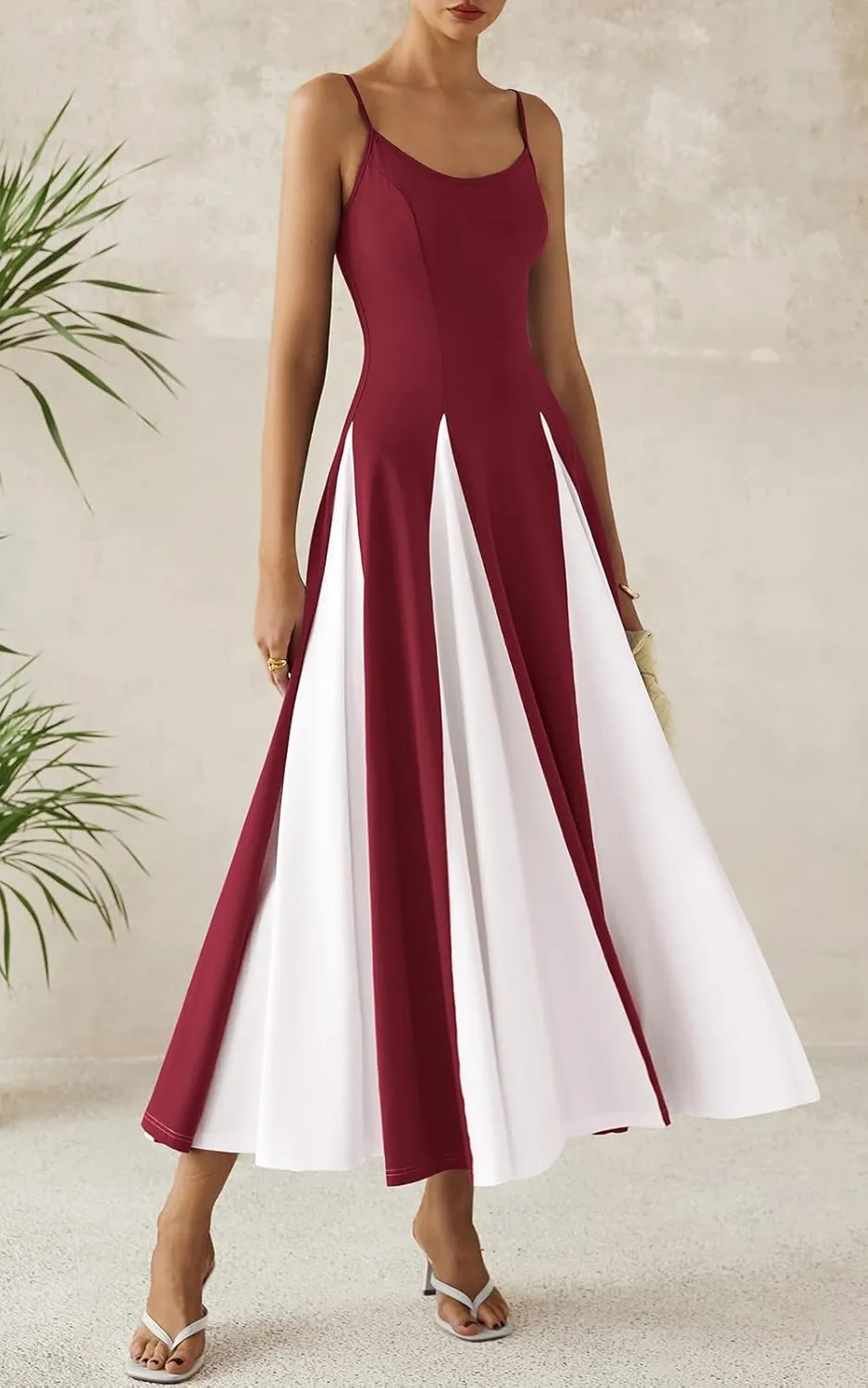 PRETTYGARDEN Spaghetti Strap Backless Summer Dresses for Women 2025 Flowy Maxi Dresses Sleeveless Wedding Guest Dress