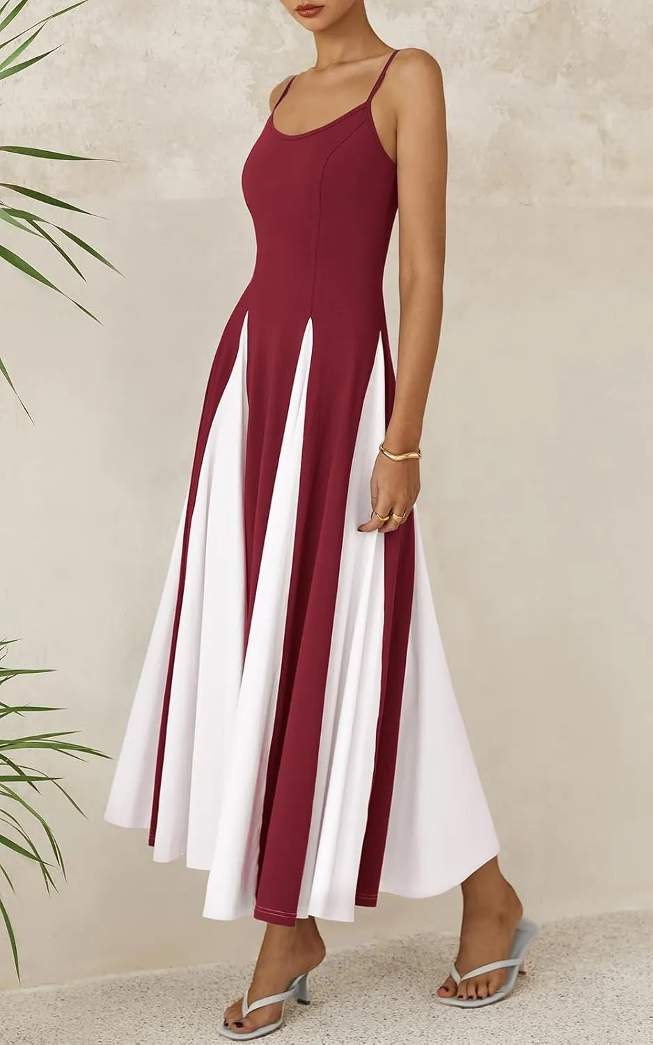 PRETTYGARDEN Spaghetti Strap Backless Summer Dresses for Women 2025 Flowy Maxi Dresses Sleeveless Wedding Guest Dress