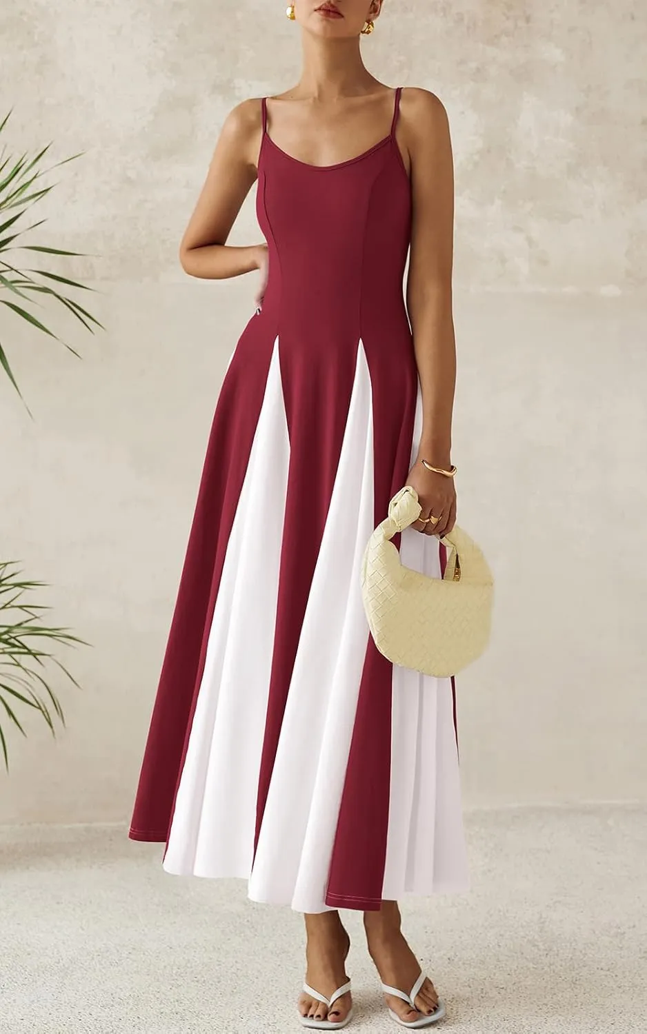 PRETTYGARDEN Spaghetti Strap Backless Summer Dresses for Women 2025 Flowy Maxi Dresses Sleeveless Wedding Guest Dress