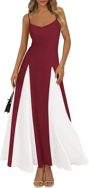 PRETTYGARDEN Spaghetti Strap Backless Summer Dresses for Women 2025 Flowy Maxi Dresses Sleeveless Wedding Guest Dress