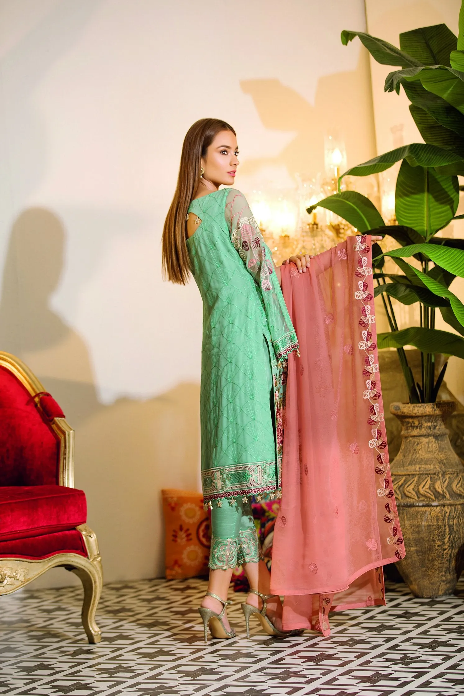 Ramsha Chevron Chiffon Collection – A-107