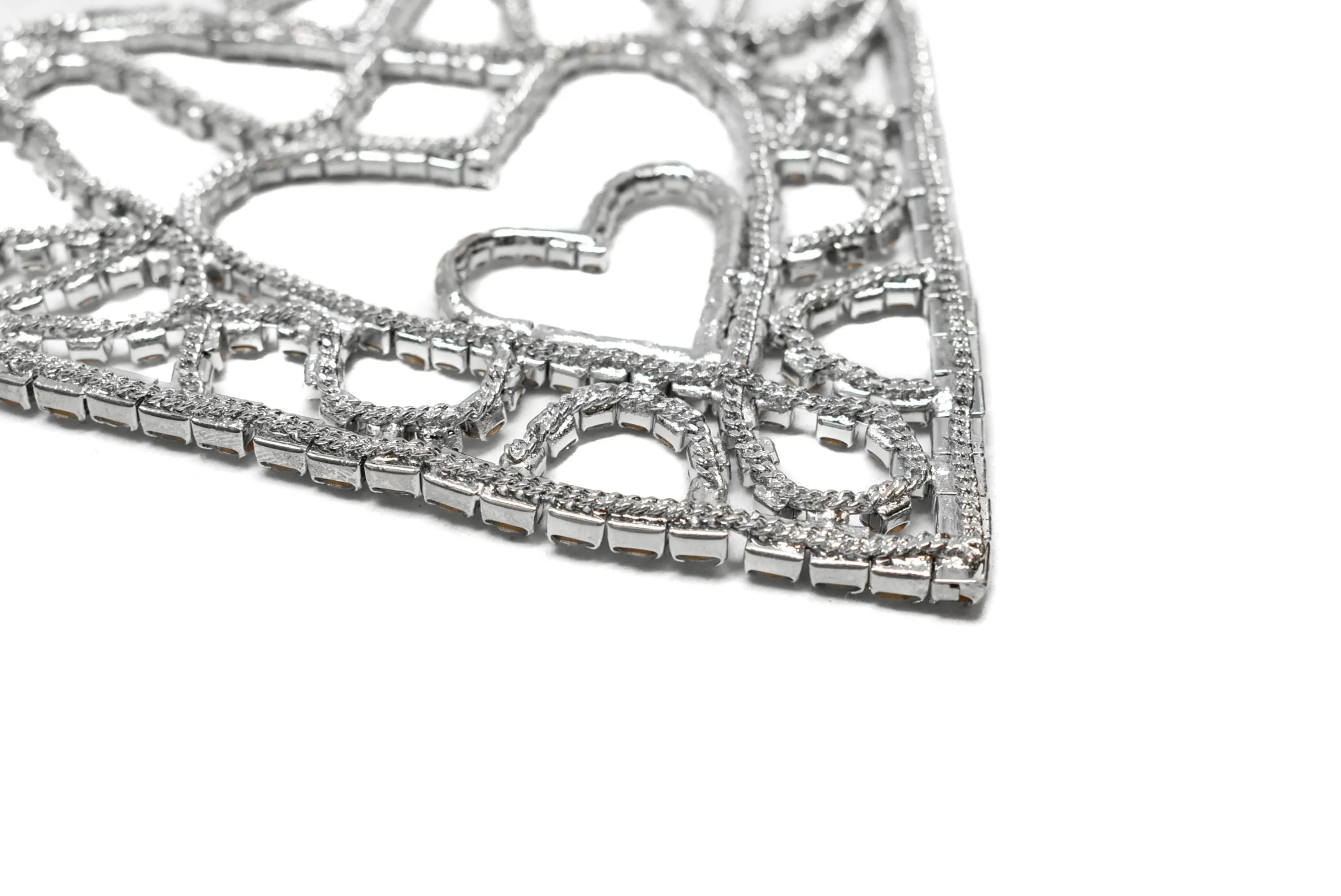 Rhinestone Heart Applique 5.50" x 5.0" - 1 Piece