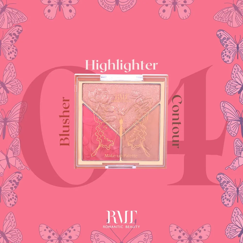 Romantic Beauty - Make-up Palette Trio Face Highlighter/Blush/Contour