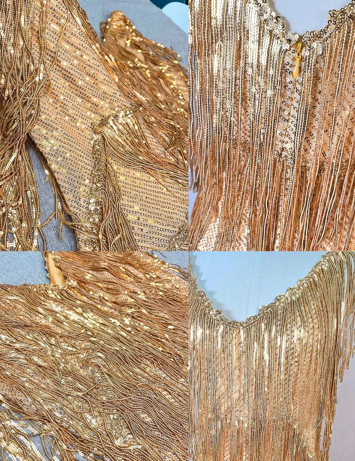 Sequin Cocktail Dresses Flapper Dresses 1920s Gatsby with All-Over Fringe Mini Dresses Prom Party Dress