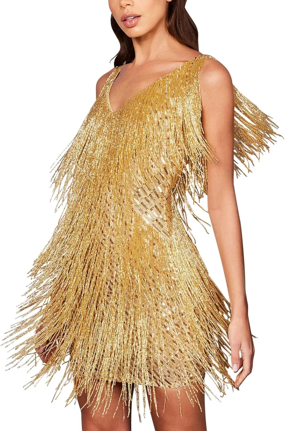 Sequin Cocktail Dresses Flapper Dresses 1920s Gatsby with All-Over Fringe Mini Dresses Prom Party Dress
