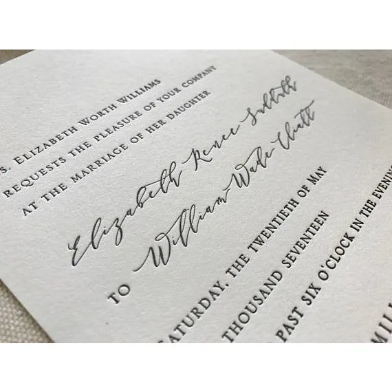The Rivercrest Suite  - Letterpress Wedding Invitations