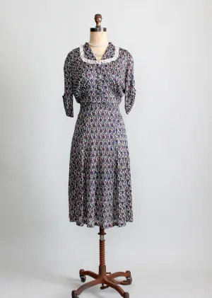 Vintage 1930s Primary Colors Day Dress
